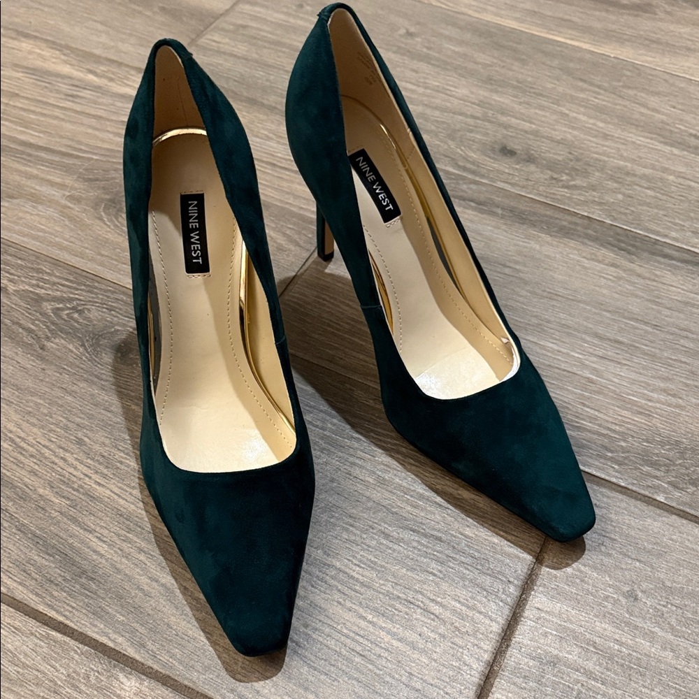 Nine West Oraye Dark Green Stiletto Pumps Sz 10 M - Picture 13 of 14
